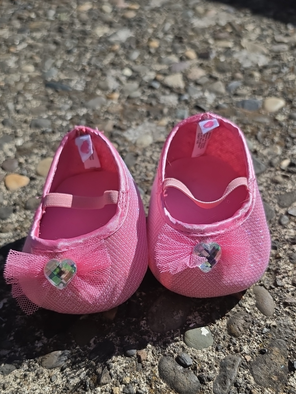 Build-A-Bear Pink Tulle Heart Baby Ballet Flats